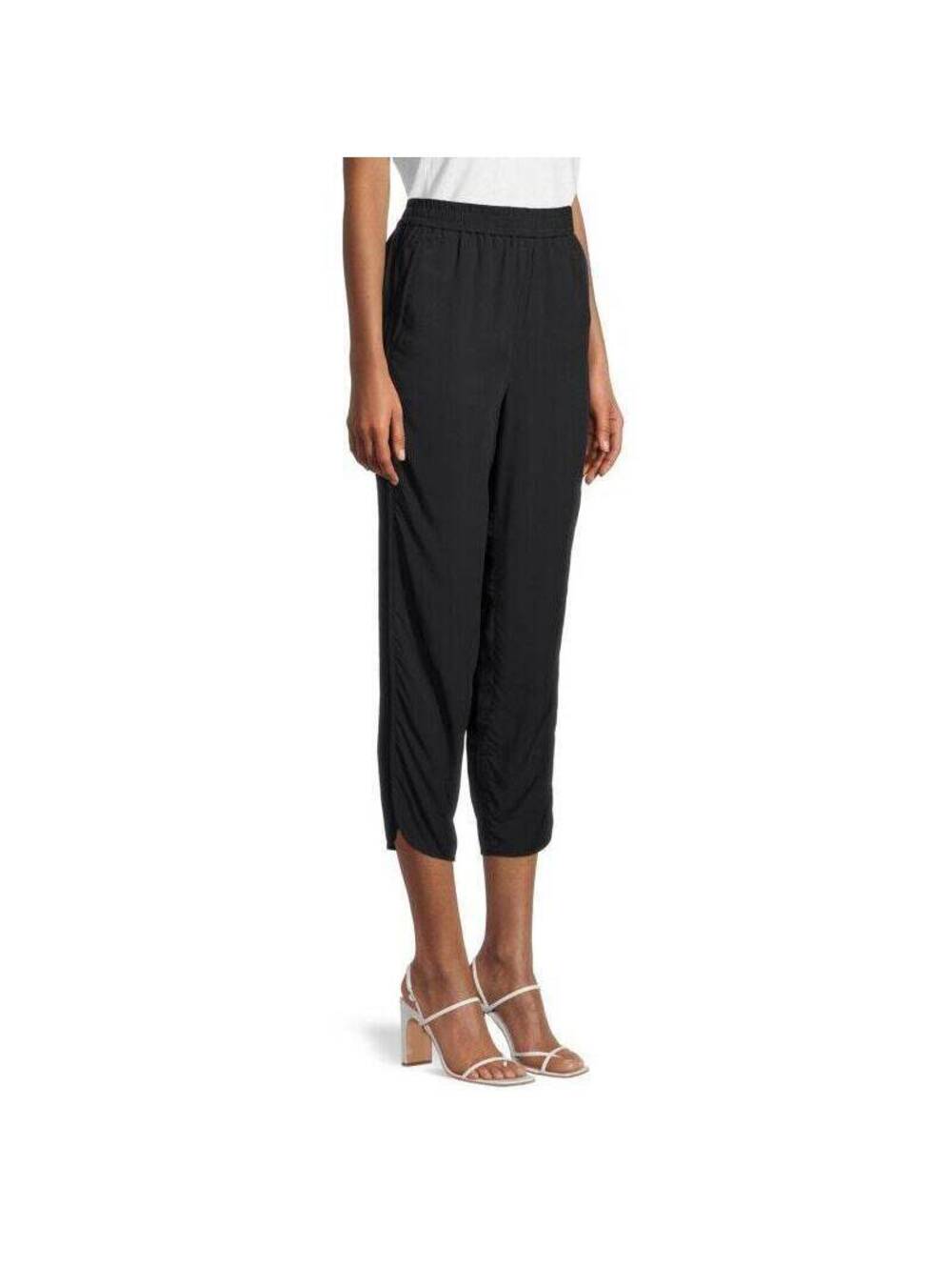 Madewell Dolphin Hem Track Trouser Black Size Medium Lightweight Relaxed Fit